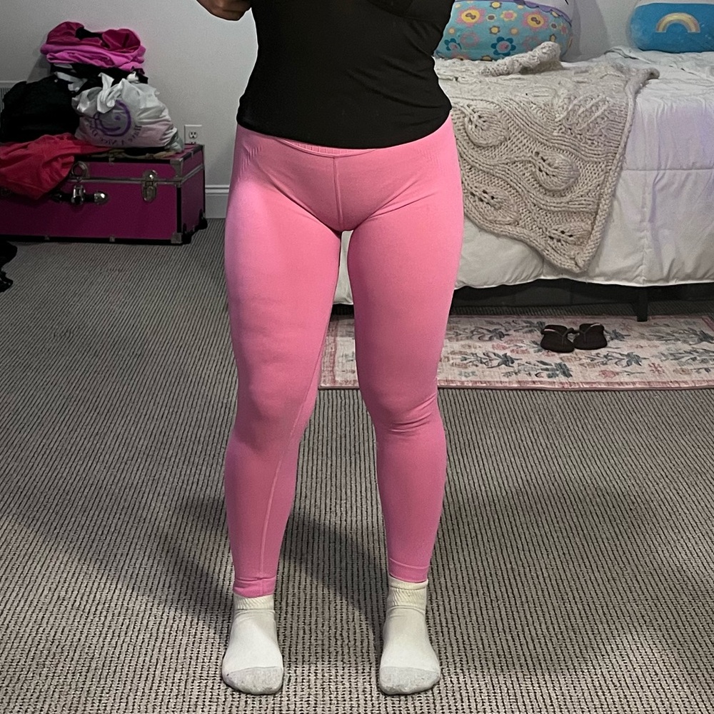 Black Halter Top and Pink Leggings